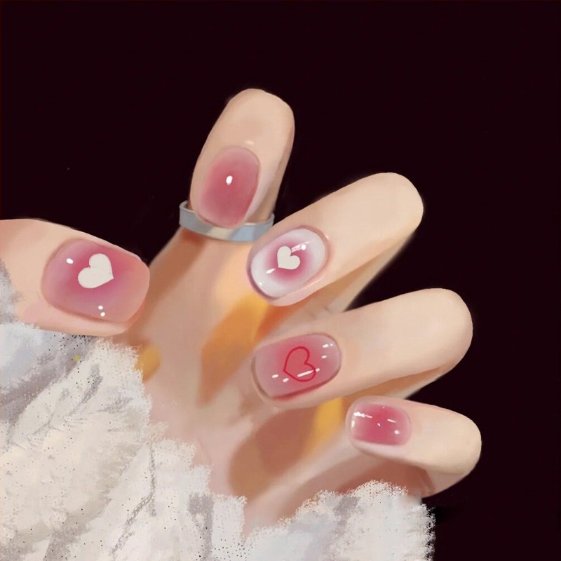 [HÀNG SẴN] Set 24 móng giả màu hồng nude kute Jojo Y33 móng giả nailbox rẻ đẹp thời trang cá tính kèm keo tự làm tại nhà