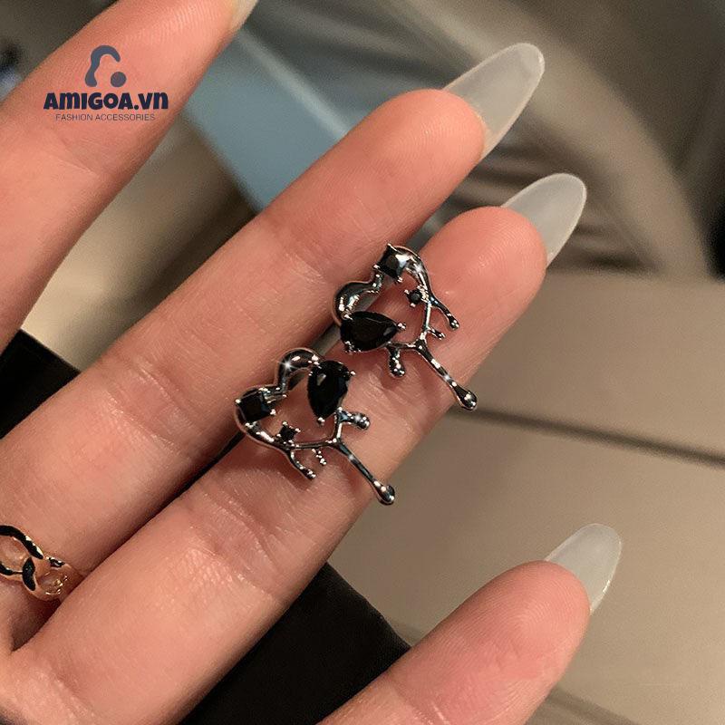 ✨✨ Bông tai mạ bạc 925 hình trái tim thời trang phong cách Hàn Quốc cho nữ