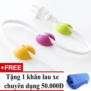 Kẹp giữ dây điện thoại + Tặng khăn lau xe chuyên dụng TL01