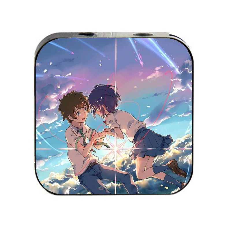 Máy nghe nhạc mp3 IN HÌNH Kimi no Na wa Your name cầm tay mini tặng tai nghe cắm dây có mic và dây sạc anime chibi