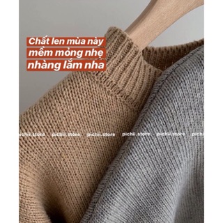 SẴN/ ORDER Áo len trơn basic tay rộng 4 màu