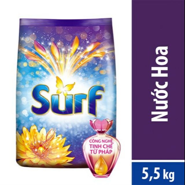 [Mã HCMSPS44 giảm 10% đơn 150K] Bột giặt Surf hương Nước hoa 5,5kg