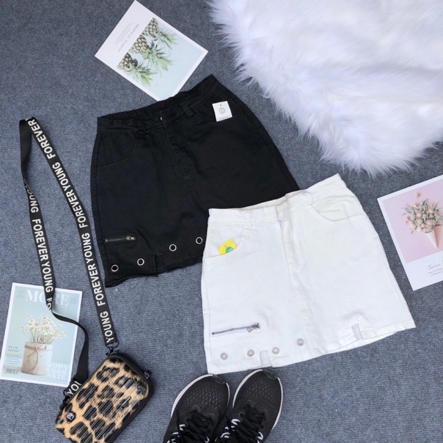 Chân váy kaki ngắn khoét khoen đùi - HÌNH SÀN CHỤP THẬT kèm clip | BigBuy360 - bigbuy360.vn