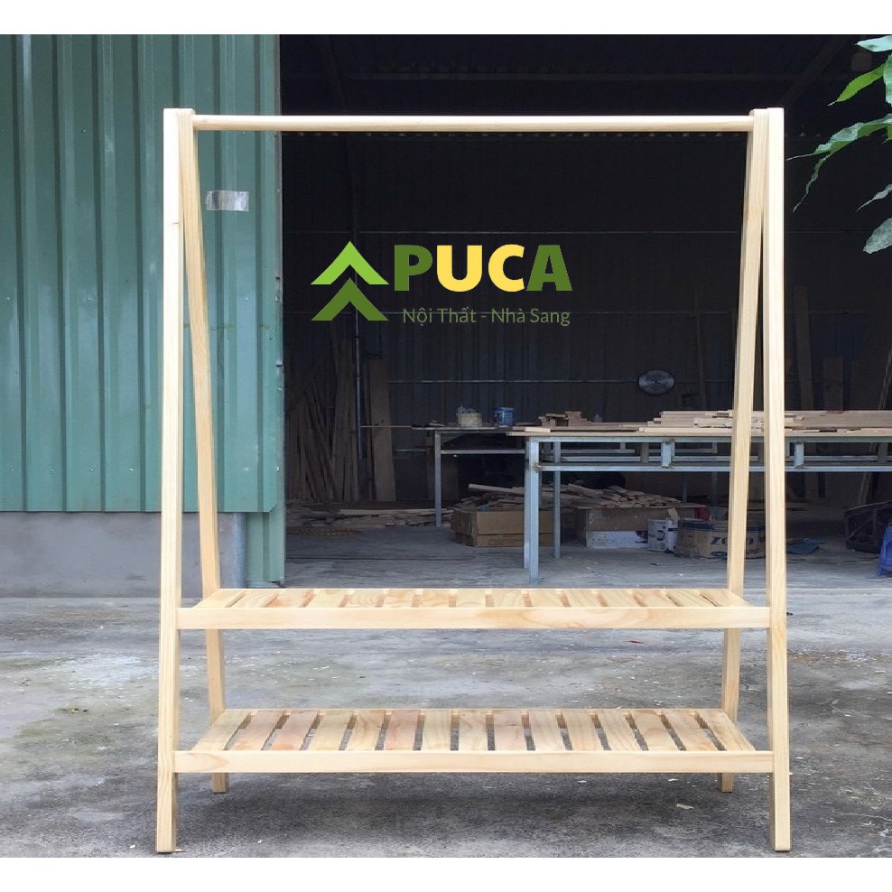 [𝗖𝗼̛̃ 𝗟𝗼̛́𝗻] Kệ treo đồ chữ A 2 tầng (dài 100cm) gỗ thông Newzealand cao cấp, giá quần áo decor  PUCA kiểu Hàn Cao Cấp | BigBuy360 - bigbuy360.vn