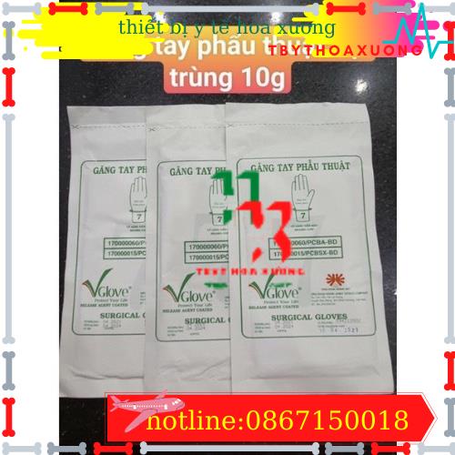 1 đôi Găng Tay Phẫu Thuật Tiệt Trùng Vglove Size 7 50c/H