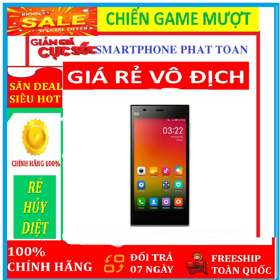 Điện thoại giá siêu rẻ - XIAOMI MI3 - XIAOMI MI 3 ram 2G/16G Fullbox - Bh 1 đổi 1 Chiến PUBG - FREE FIRE - LIÊN QUÂN mượ