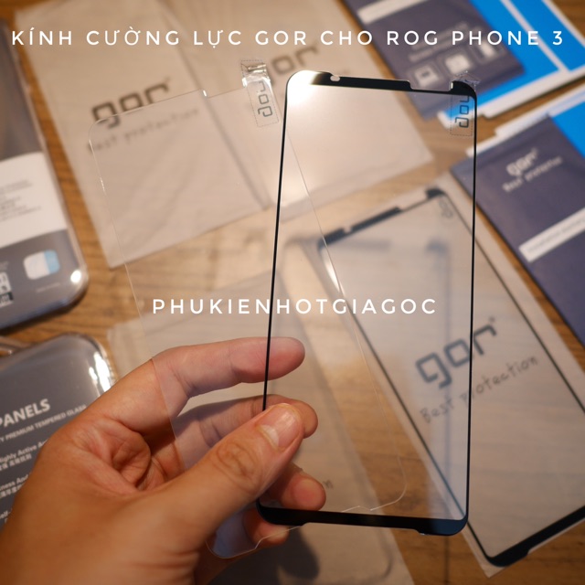 (GOR) Bộ 2 Kính cường lực cho Asus ROG Phone 3 Gor cao cấp full màn viền đen hoặc gần full trong suốt