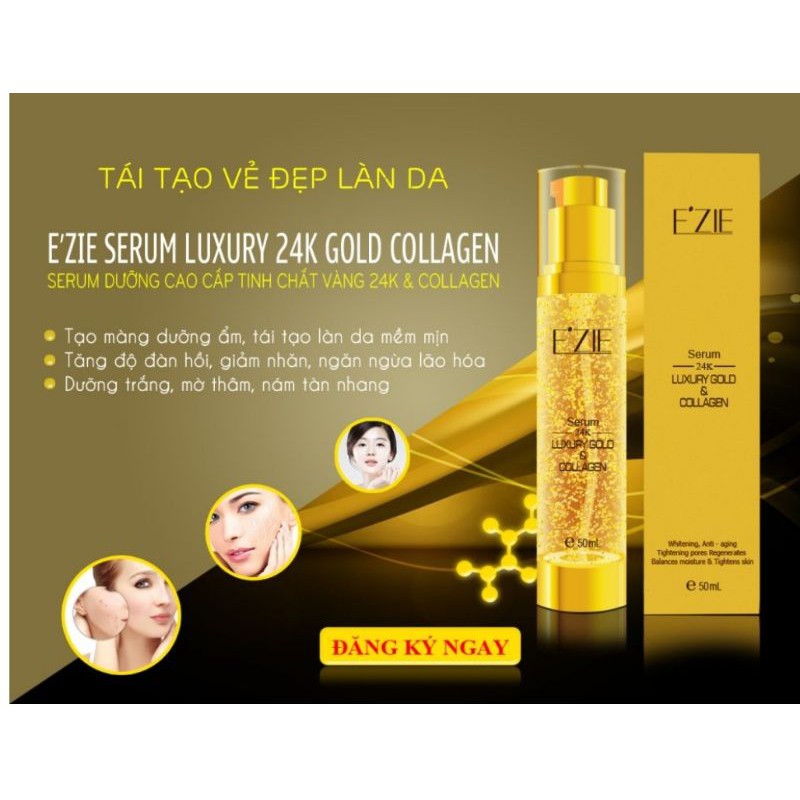 E’ZIE Serum Luxury 24k Gold & Collagen (Serum Dưỡng Cao Cấp Tinh Chất Vàng 24k & Collagen)
