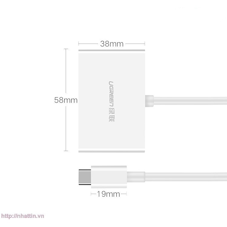 Ugreen 30843 - Cáp USB type C to HDMI/VGA fullHD 3D 4Kx2K chính hãng ✔HÀNG CHÍNH HÃNG ✔