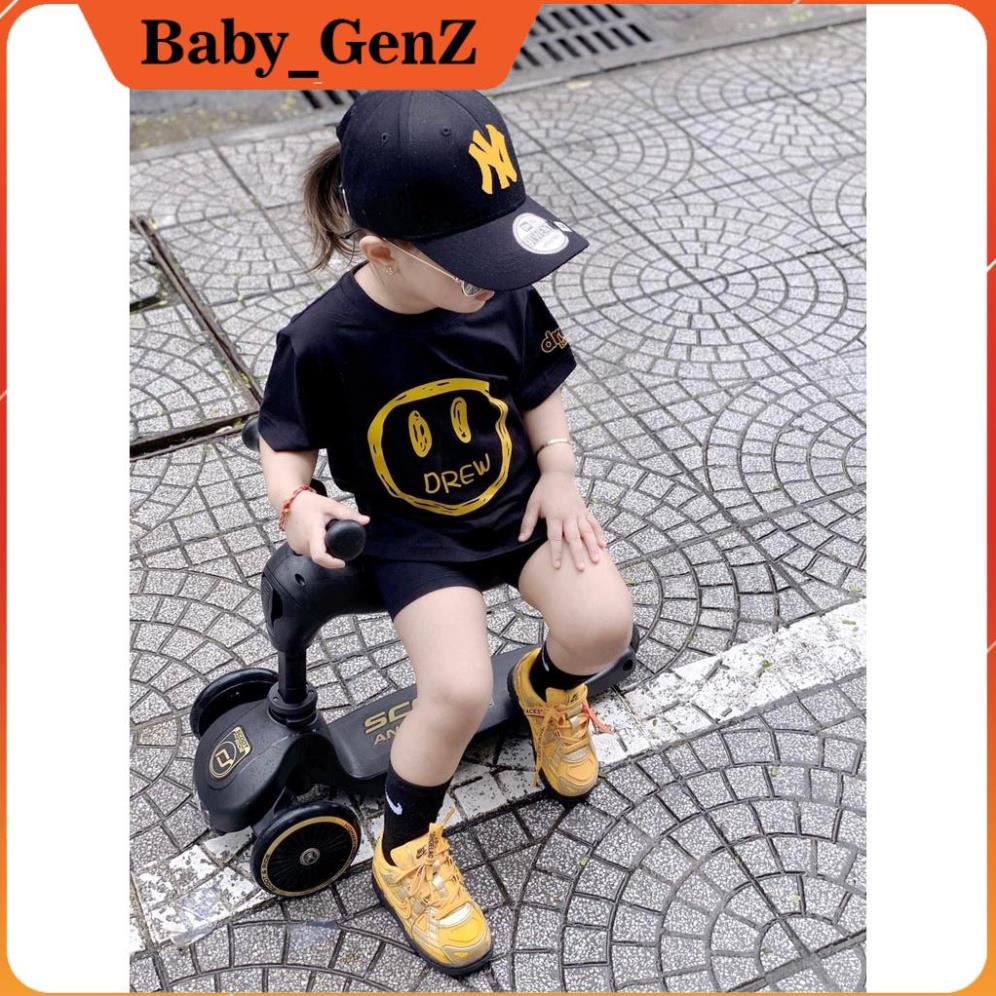Áo phông mặt cười Drew viền cho bé , áo thun chất liệu cotton , hàng việt nam xuất khẩu, Baby_GenZ [ FREESHIP ]