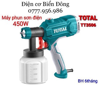 🍓🍍FREESHIP 🍓🍍 Máy phun sơn Total TT3506 - 450W hoạt động bằng nguồn điện, là dụng cụ chuyên dùng để sơn vật liệu