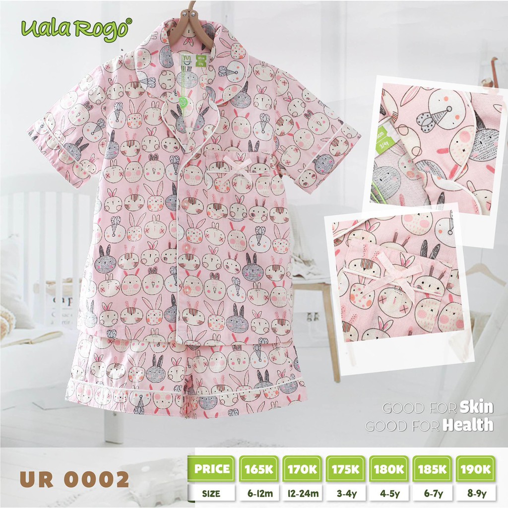 [Mã SKAMCLU8 giảm 10% cho đơn từ 100K] [CHÍNH HÃNG] Bộ pijama cúc giữa họa tiết trẻ em Uala Rogo