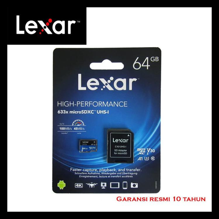 Bộ Chuyển Đổi Lexar Microsd 64gb 633x Sang 95mb / S Code 694 Chất Lượng Cao