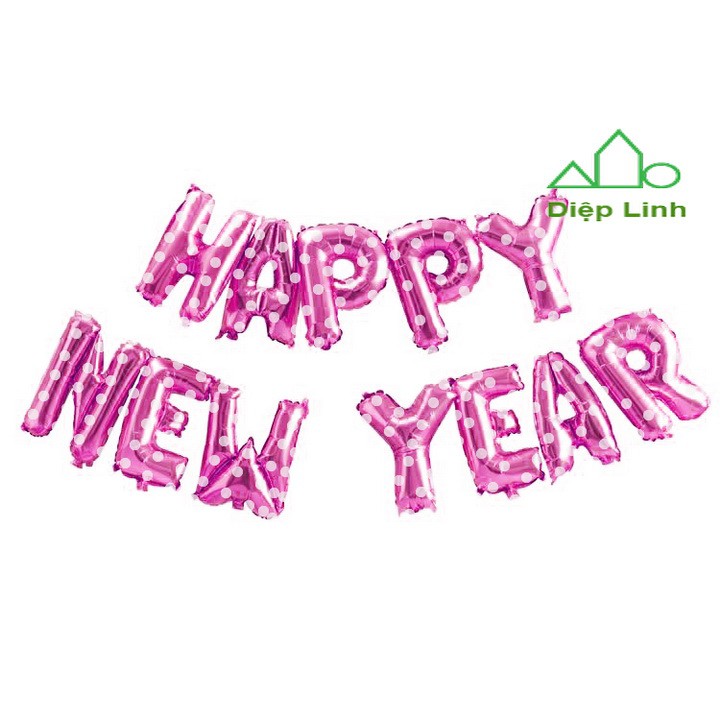 Bóng kiếng nhôm năm mới HAPPY NEW YEAR tết năm mới