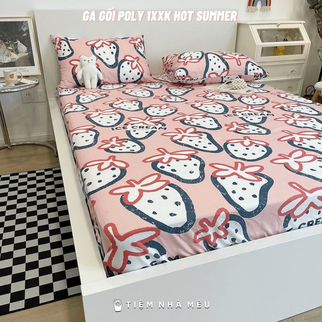 (18 Mẫu New)Bộ Ga Gối Cotton Poly✨m6/m8/2m - Tiệm Nhà Mêu✨ Set 3 Món Ga 2 Vỏ Gối Cotton Poly Hoa Tiết Dễ Thương Cao Cấp | BigBuy360 - bigbuy360.vn