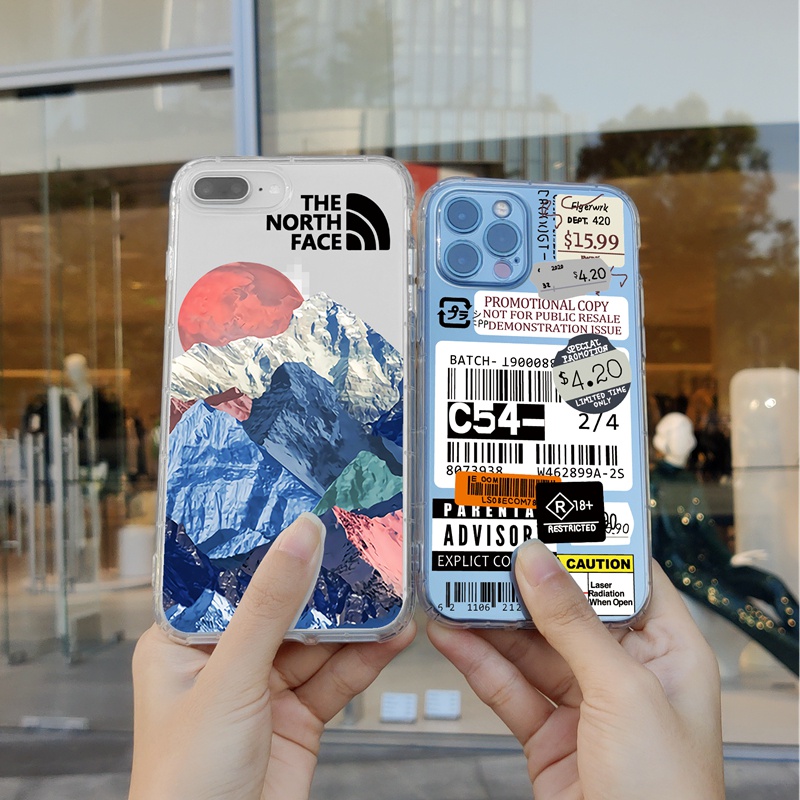 Ốp lưng Silicon Mềm Trong Suốt North Face Mountain Snow Dành Cho iPhone 11 Pro Max 12