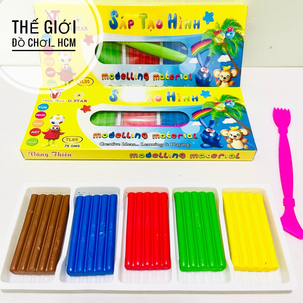 Đất nặn, hộp đồ chơi đất sét G-Star , 5 màu (D-05), (1 hộp)