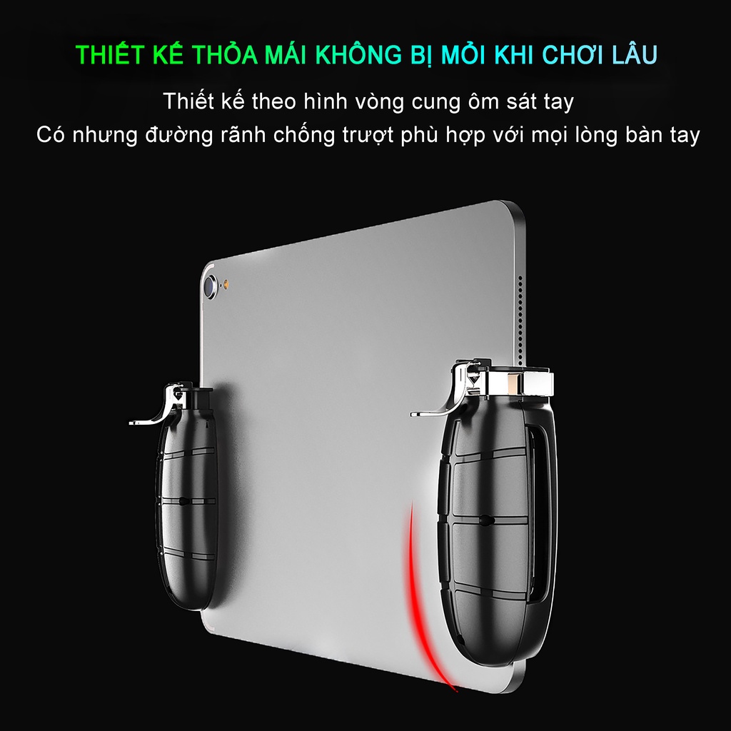 Tay cầm chơi game cho iPad Tablet SIDOTECH AKPAD-T thao tác 4 ngón ghìm tâm dễ dàng chơi game PUBG / FreeFire / ROS