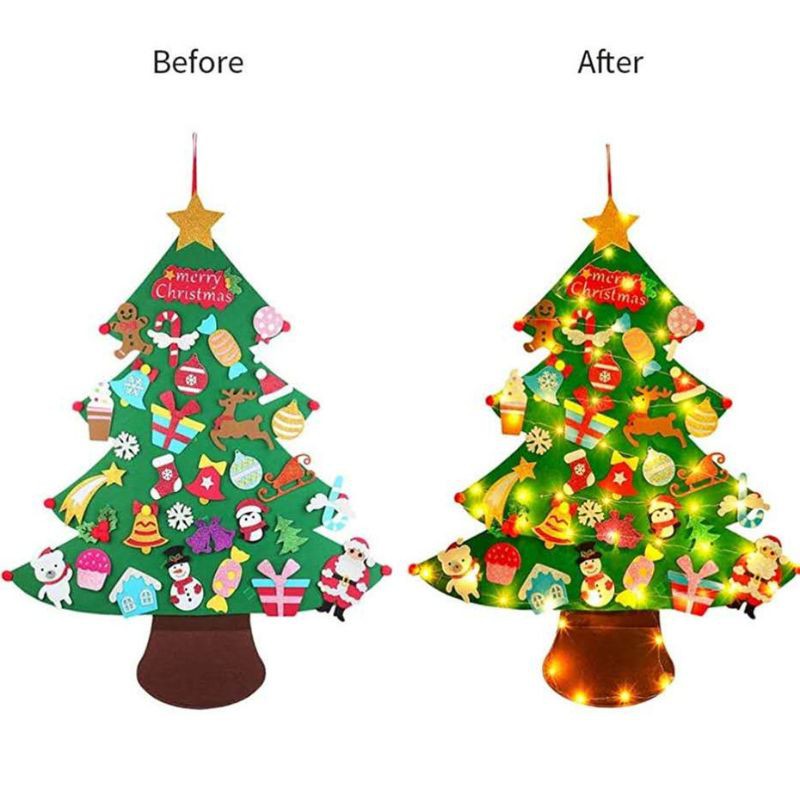 Cây thông noel bằng vải nỉ dán tường