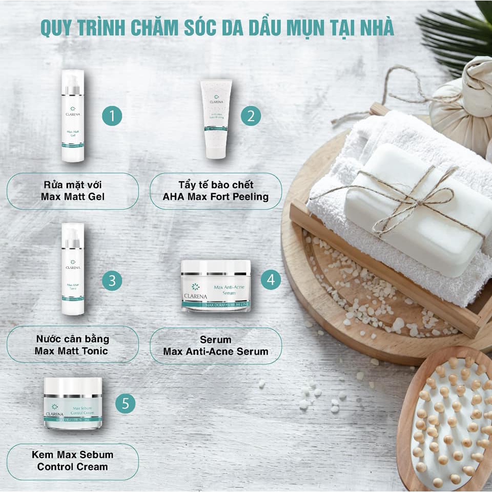 Serum Giảm Viêm, Giảm Mụn Tại Điểm Max Anti - Acne Serum Clarena Pháp