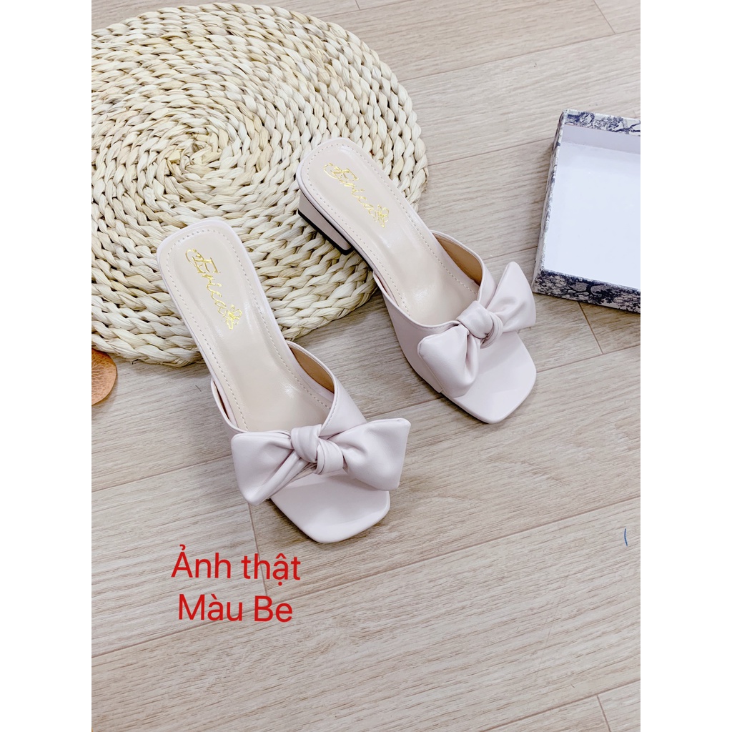 XẢ KHO  Dép nữ quai nơ gót 2 phân
