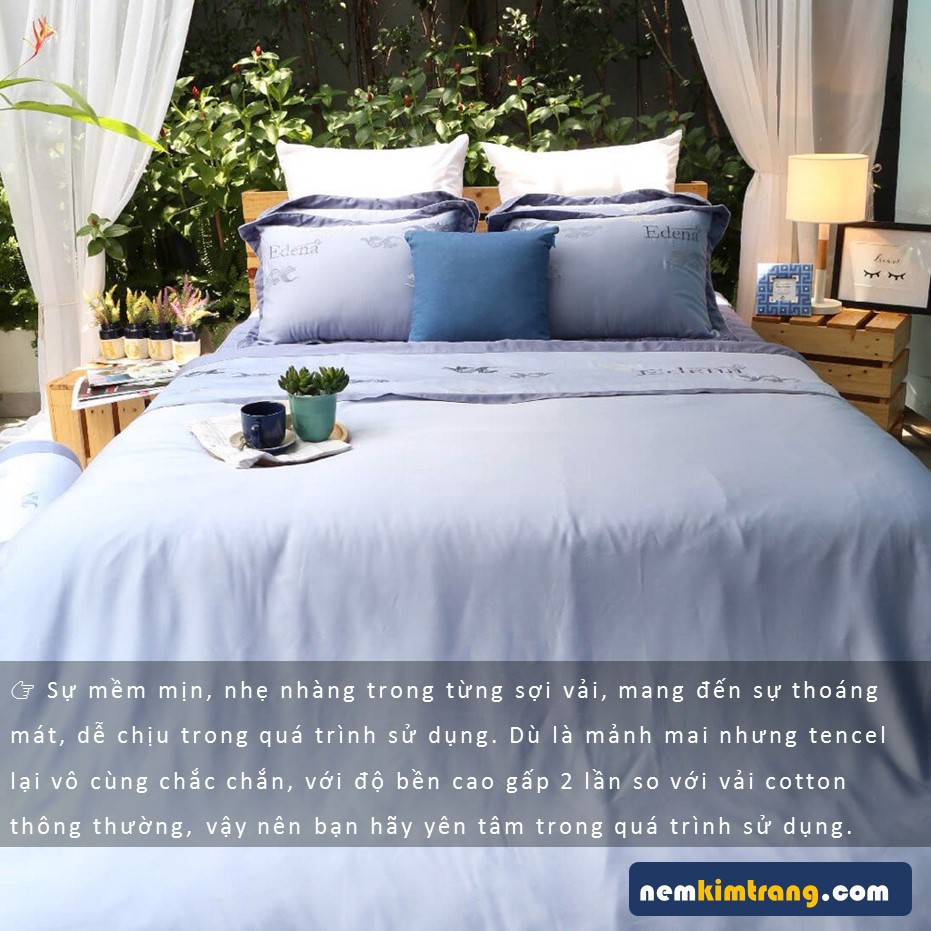Bộ Ga  Nệm Tencel Edena Mẫu 743 - CHÍNH HÃNG, CAO CẤP