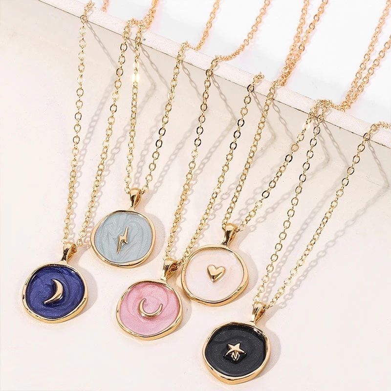 Vòng cổ hợp kim hình trăng sao xinh xắn cho nữ