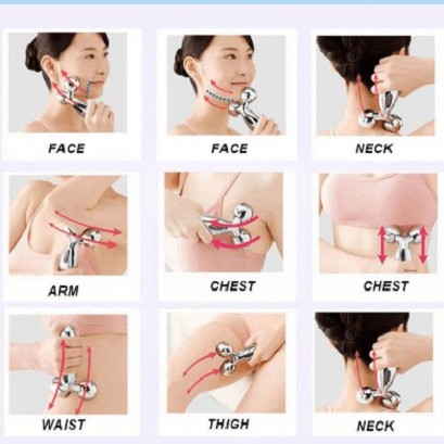 Cây massage mặt 3d tạo cằm V Line, Xóa Nhăn giúp khuôn mặt thon gọn - Gia dụng Shin