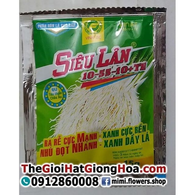 [SIEURE] Combo 4 gói Siêu Lân 10-55-10+Te-15gram/gói- hàng đẹp, phân phối chuyên nghiệp.