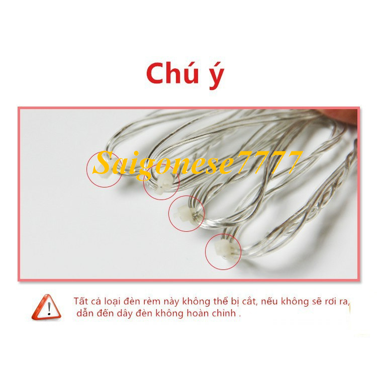Dài 4M x 50cm - 16 Dây Đèn Led Fairy Light Không Chớp Nháy Xài Điện- Rèm Đèn Chống Nước Trang Trí Tiệc Sân Vườn Tết