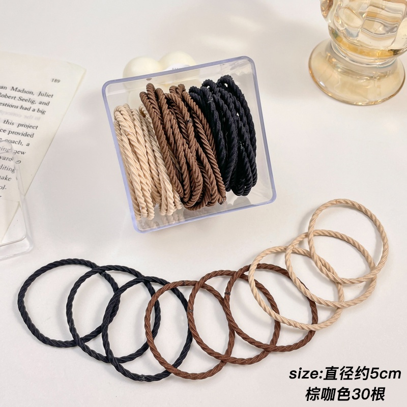 Dây Buộc Tóc Cao Su Co Giãn Màu Đen Đơn Giản Dành Cho Nữ