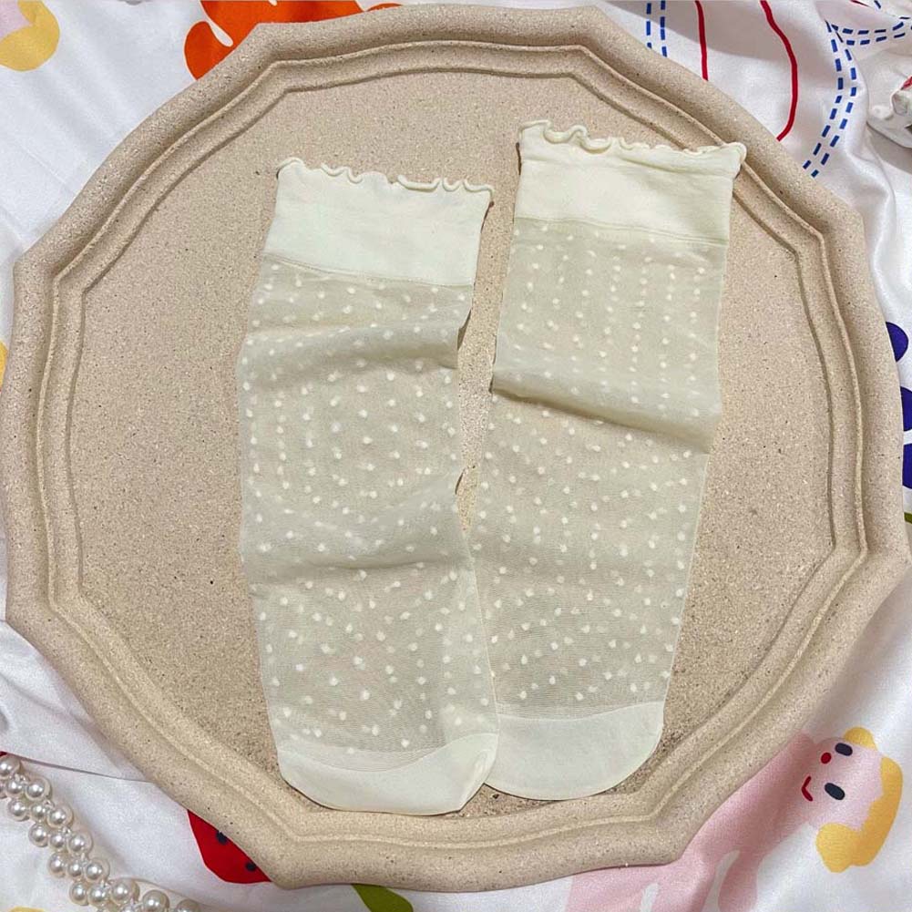 Vớ Cổ Cao Trong Suốt Thoáng Khí Họa Tiết Dâu Tây Dễ Thương Phong Cách Lolita Nhật Bản Cho Nữ | BigBuy360 - bigbuy360.vn