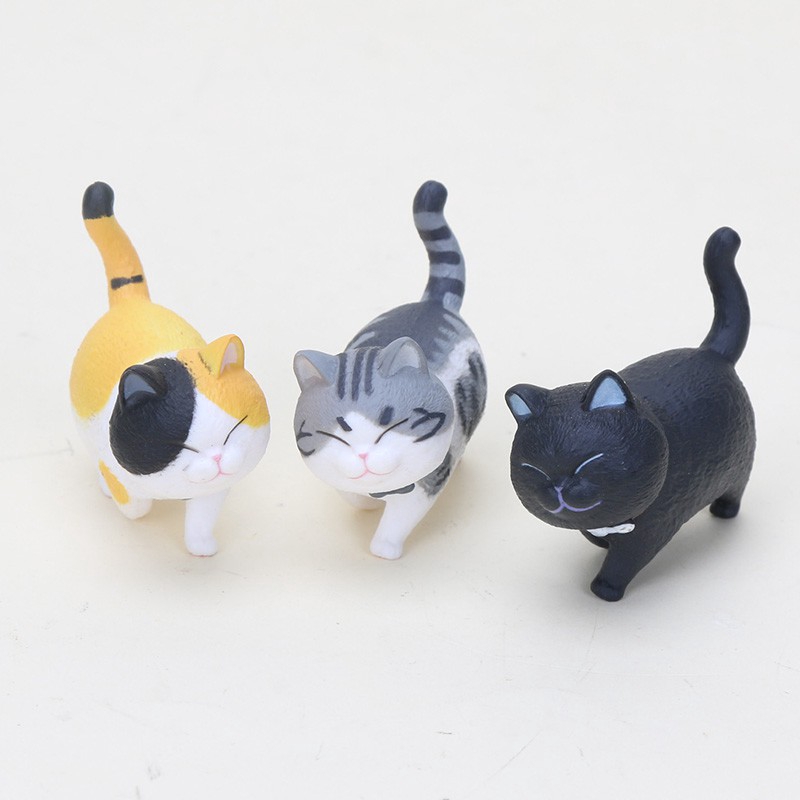 Set 9 Mô Hình Mèo Xinh Xắn Chất Liệu PVC  Cartoon Kawaii Cats Small Bell Action Figure Toy