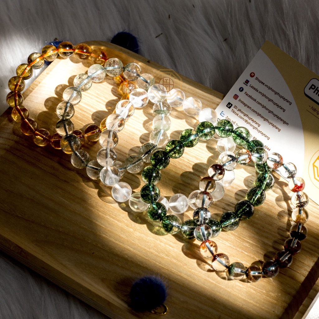 Vòng Tay Phong Thủy Đá Ưu Liinh Tự Nhiên [TẶNG HỘP GỖ] nam nữ mệnh Kim Mộc Thủy Hỏa Thổ - Phong Thủy Tây Tạng