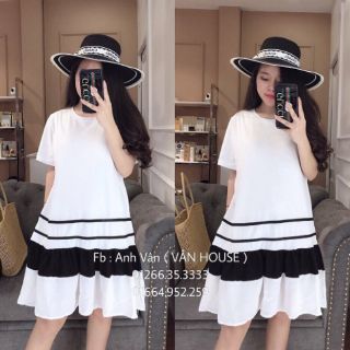 Váy bèo cute viền trắng đen