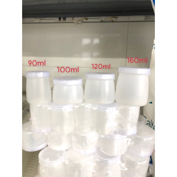 combo 20 Hủ sữa chua nhựa Gia Hân dày Bóng Đẹp, hũ đựng sữa chua nếp cẩm, thực phẩm tiện lợi  90ml, 
