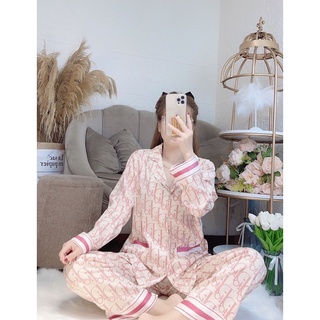 Bộ pyjama lụa qc thiết kế di-or sang chảnh xinh xắn