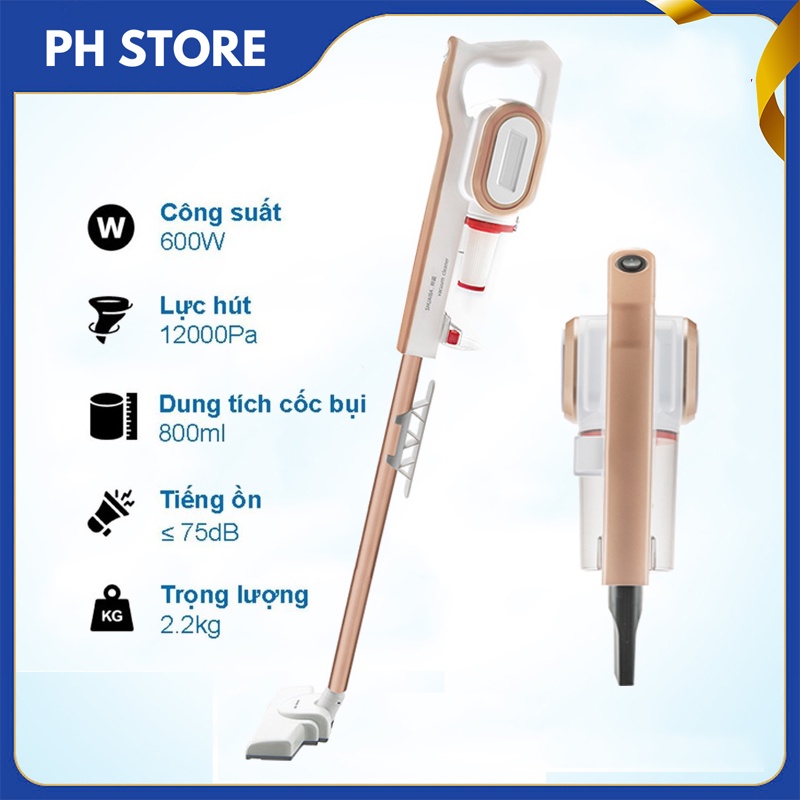 Máy hút bụi cầm tay Deerma DX700 không dây, 2 chức năng hút và lau, lực hút mạnh, dễ tháo nắp, tiếng ồn nhỏ, nhiều đầu