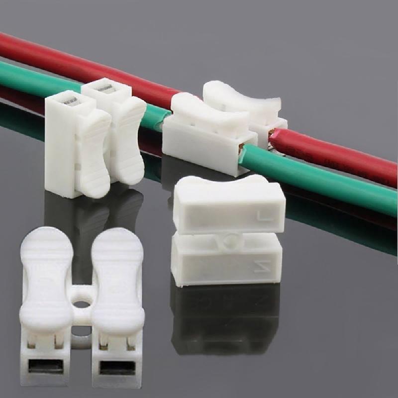 Quick 10pcs Cable Connector Terminal Clamp Spring Block Wire Connector Strip Led Wire Light Terminals
