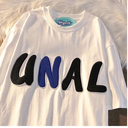 Áo thun ZHELIHANGFEI ngắn tay thêu chữ cá tính thời trang