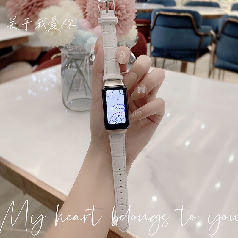 Dây Đeo Thay Thế Bằng Da Phù Hợp Cho Đồng Hồ Thể Thao Huawei Band 7 / 6 Honor Band 6