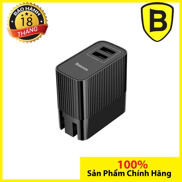 Củ Sạc Nhanh 2 cổng Baseus Transun Series Dual-U xoay 180 độ quick Charge 3.0 (3A) dành cho iPhone , SamSung , Xiaomi...