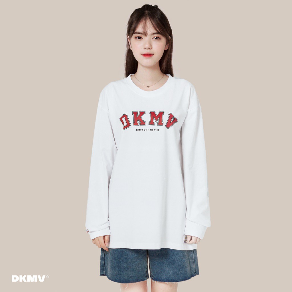 Áo thun tay dài form rộng unisex màu trắng DKMV LS Jersey - White