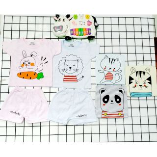 Sét 5 bộ cộc tay kẻ Nobaby cộc tay