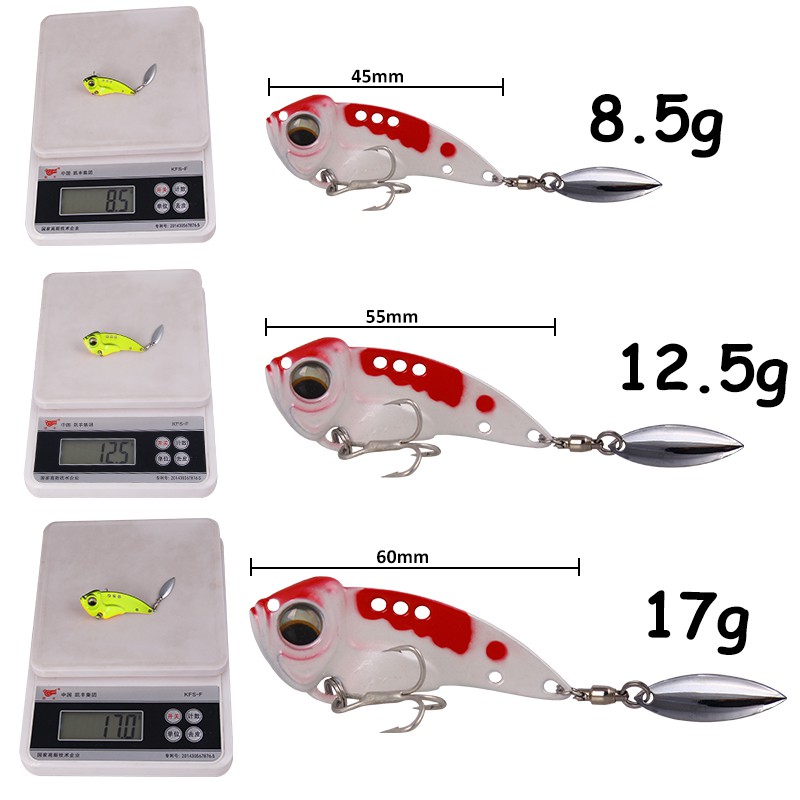 Mồi Câu Cá Giả Bằng Kim Loại 8.5g / 12.5g / 17g