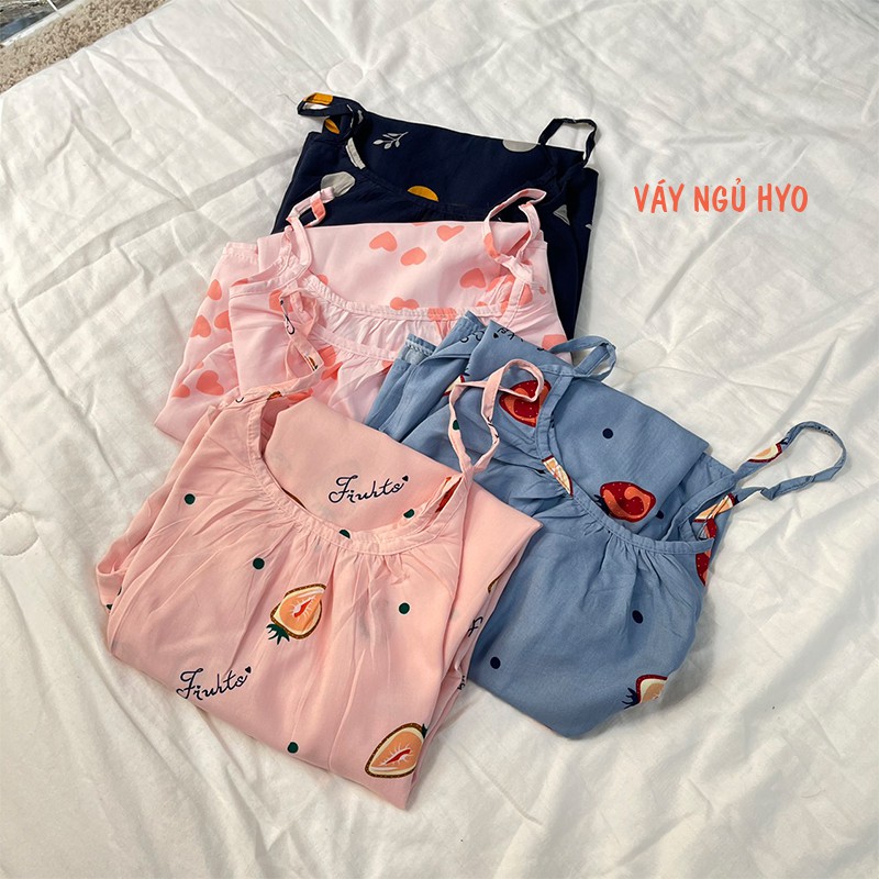 Váy lanh 2 dây hoa nhí đầm ngủ sexy thun lanh tole lụa mềm thoáng mát VN-01 | BigBuy360 - bigbuy360.vn