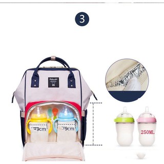 Balo bỉm sữa cho mẹ và bé đi ra ngoài Mommy( trắng pha đỏ )
