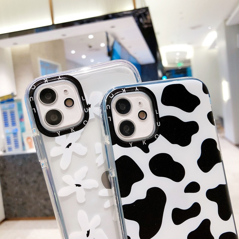 Ốp điện thoại họa tiết in hoa/ bò sữa cho iPhone 11 12 Promax iPhone 6s 6 7 8 Plus X XR XS MAX 11pro Max SE 2020
