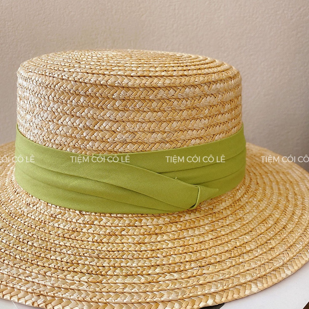 Nón cói panama đai mũ nhiều màu sắc kiểu dáng sang trọng cao cấp - Tiệm Cói Cô Lê
