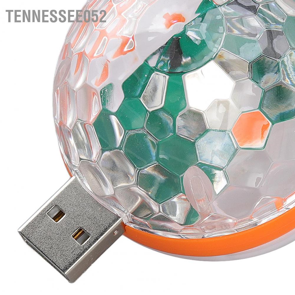 Tennessee052 USB Mini Bóng đầy màu sắc 2 Chế độ chiếu sáng DC 5V Điều khiển bằng giọng nói Đèn sân khấu RGB cho Tiệc khiêu vũ tiệc sinh nhật